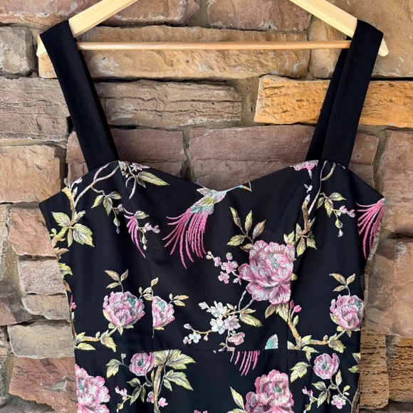 NEW Dress The Population XL Nicole Floral Bird Embroidered Midi Dress Wedding - Picture 7 of 16